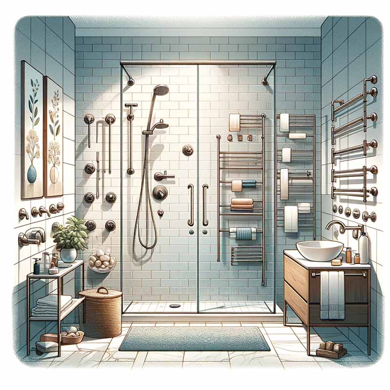 an Illustration about the endless posibilities of bathroom hardware